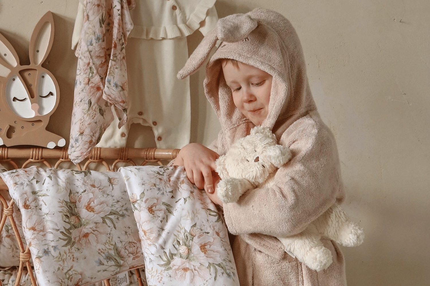 Bunny Bamboo Bathrobe - Powder Pink