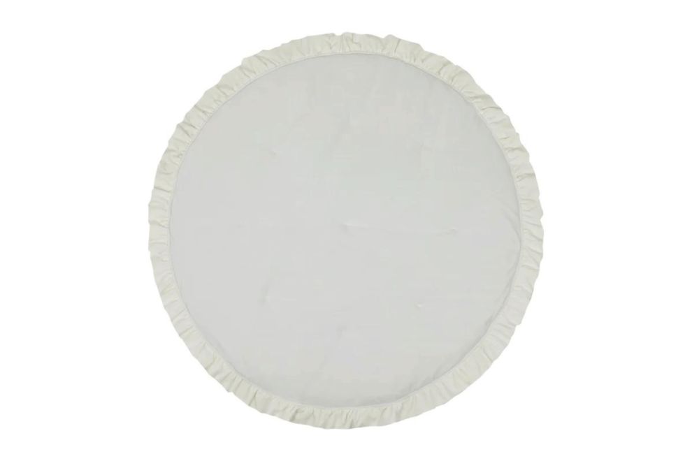 Round White Soft Velour Mat