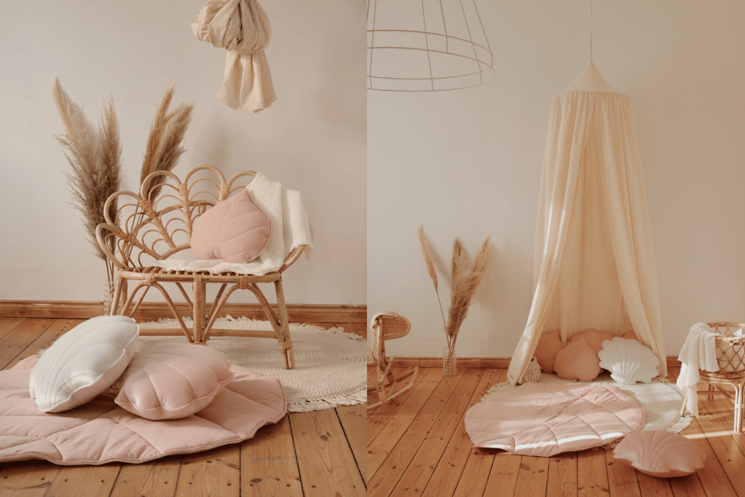 Linen Mat Light Pink Leaf