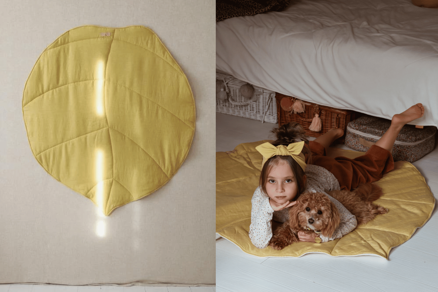 Linen Mat Yellow Leaf