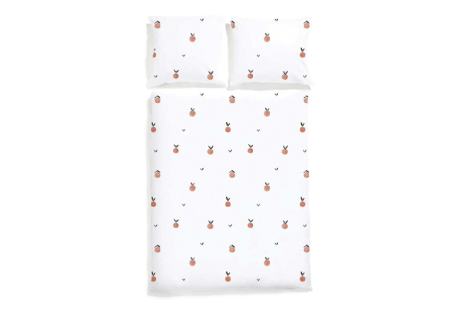 Housse de couette en satin de coton - Mandarines 140x200