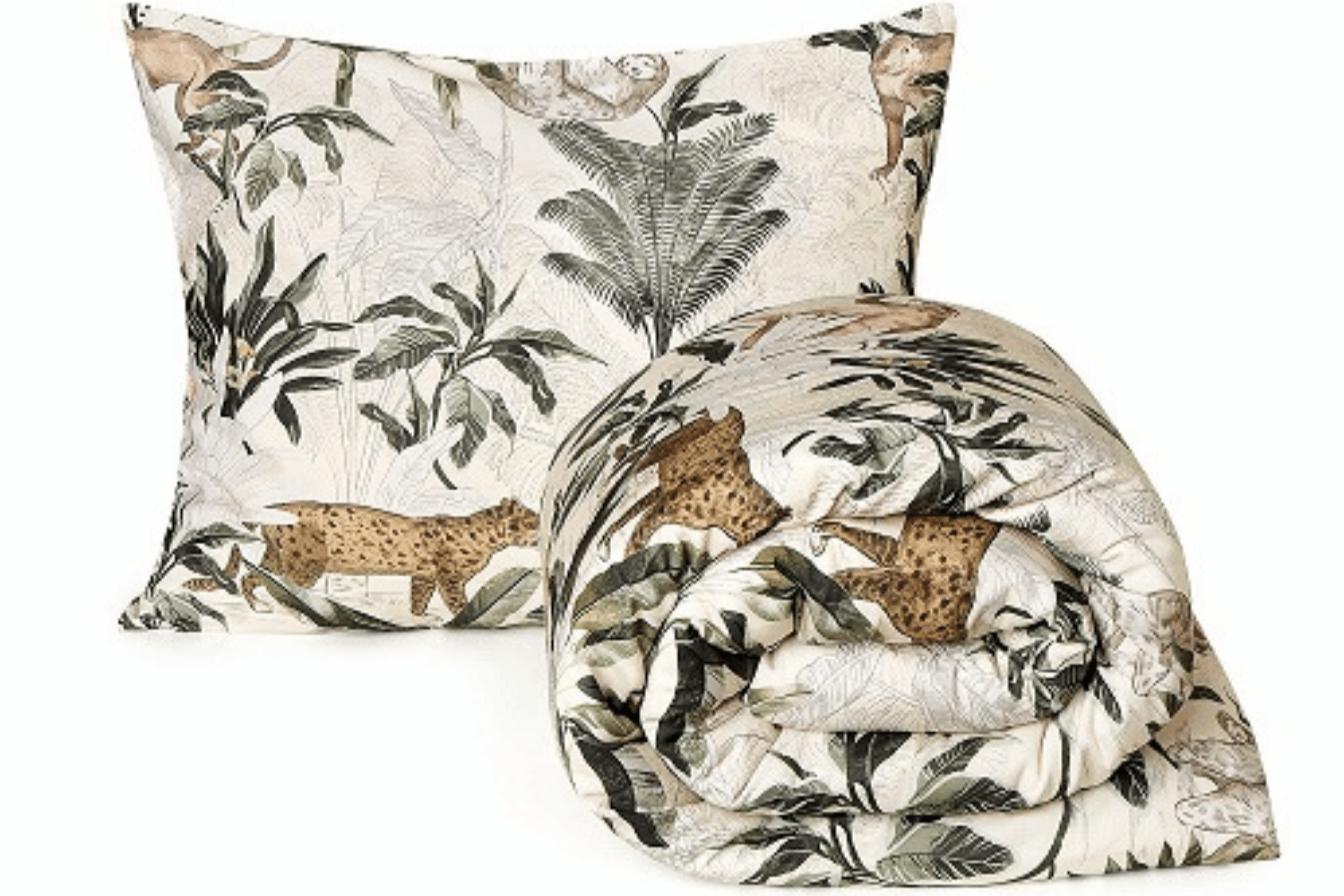 Housse de couette en satin de coton - Jungle 140x200