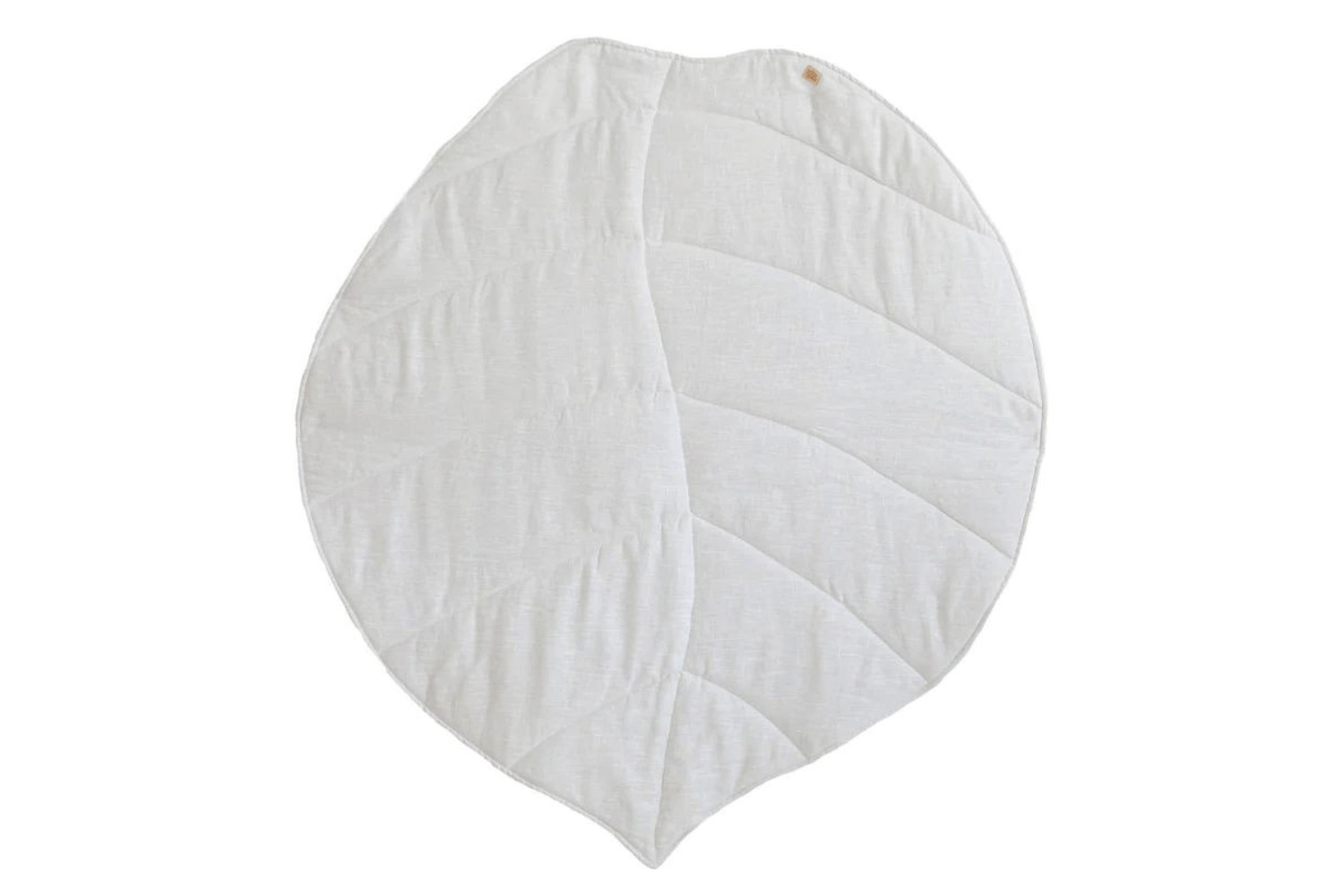 Tapis Lin Feuille Gris et Blanc