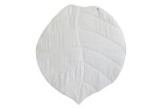 Linen Mat White & Grey Leaf