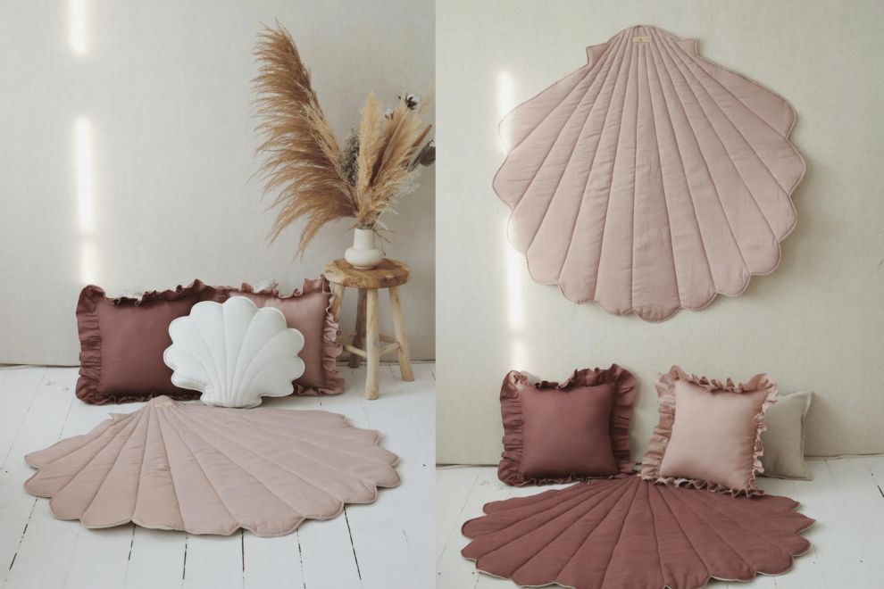 Linen Mat Shell Powder Pink