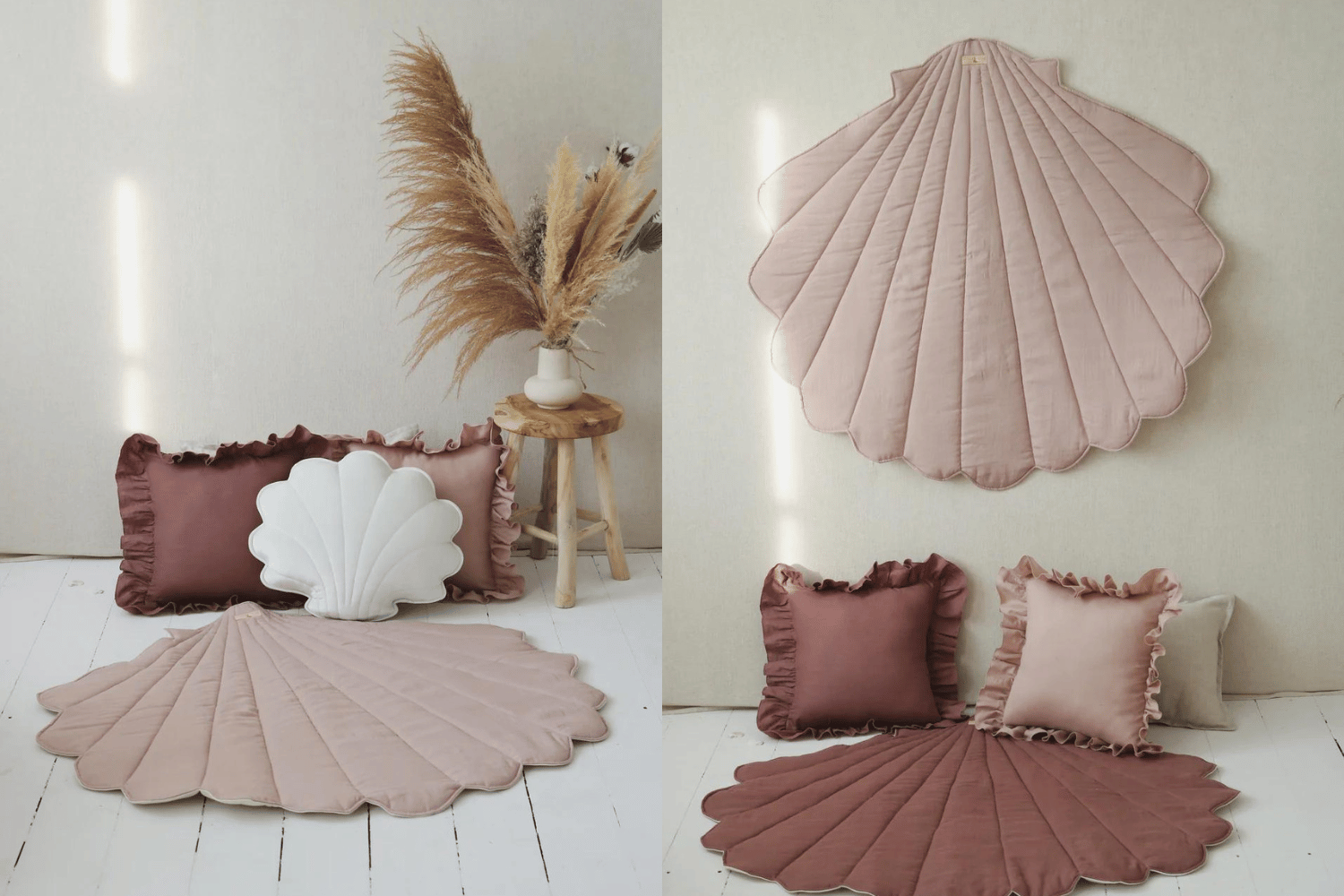 Linen Mat Shell Powder Pink