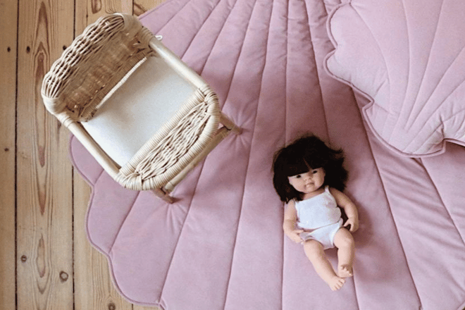 Tapis Coquillage Soft Pink en Velours