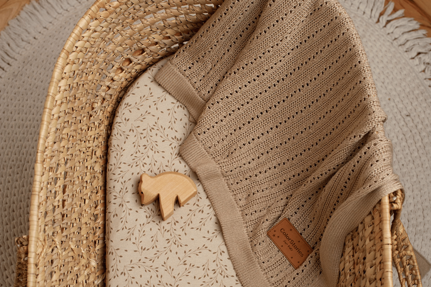 - Drap Housse pour Couffin Herbs - Beige (Mon Lit Cabane) - Image 2