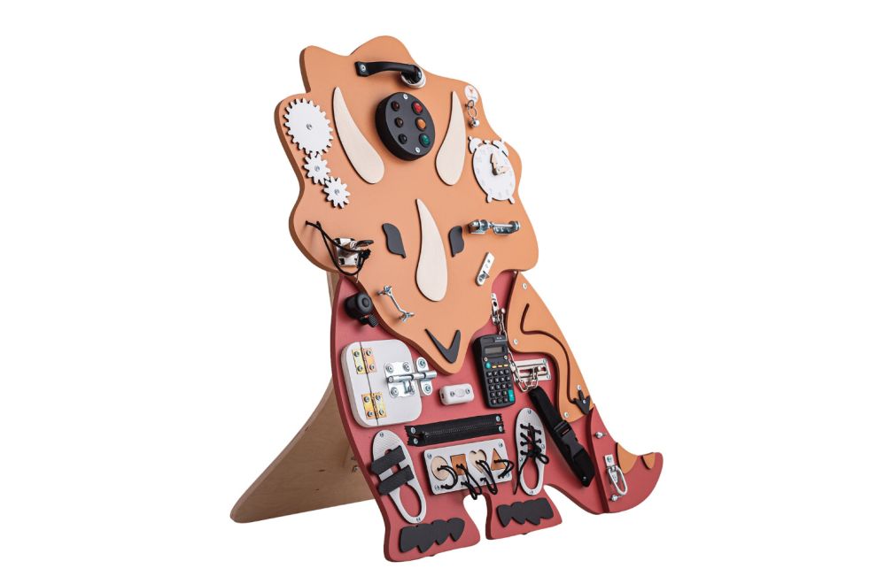 Betty the Triceratops Activity Board Natural