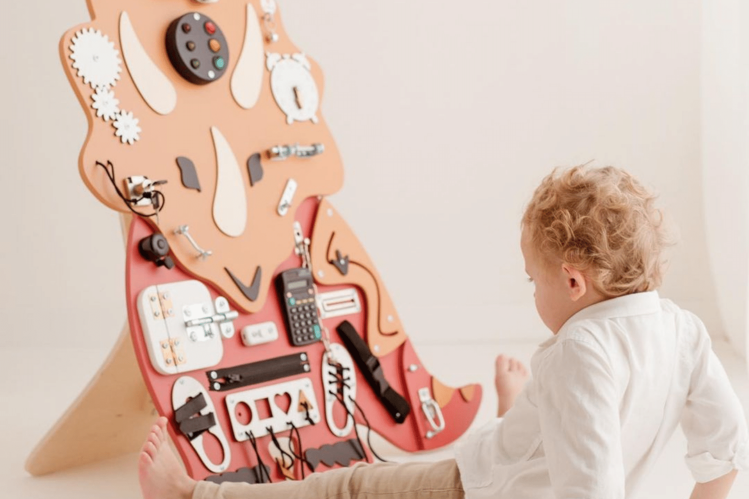 Betty the Triceratops Activity Board Natural