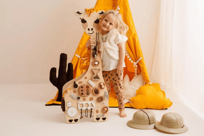 Anna the Giraffe Activity Board
