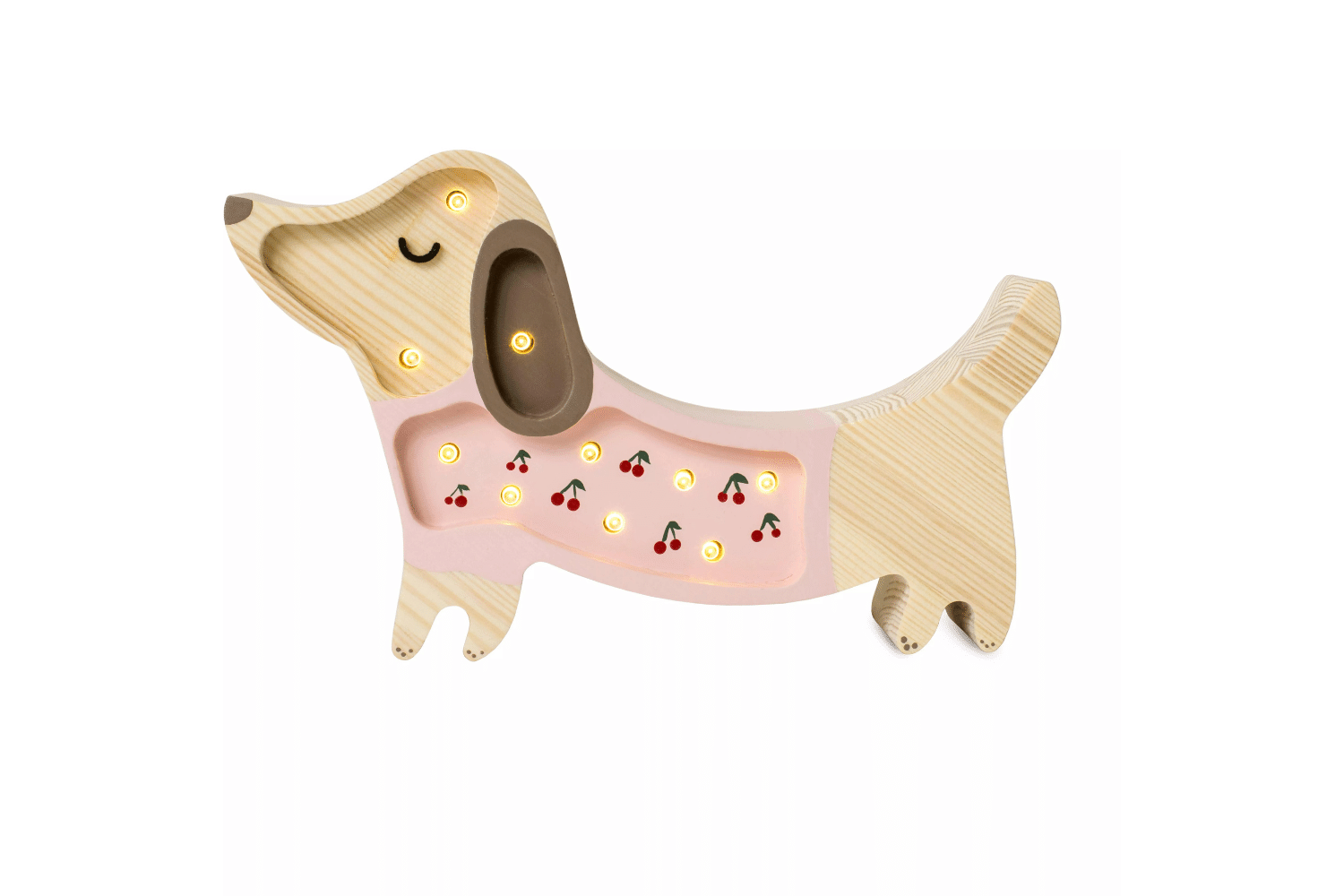 Saldi Estivi - Lampada Little Lights Bassotto con Ciliegie - Rosa LED