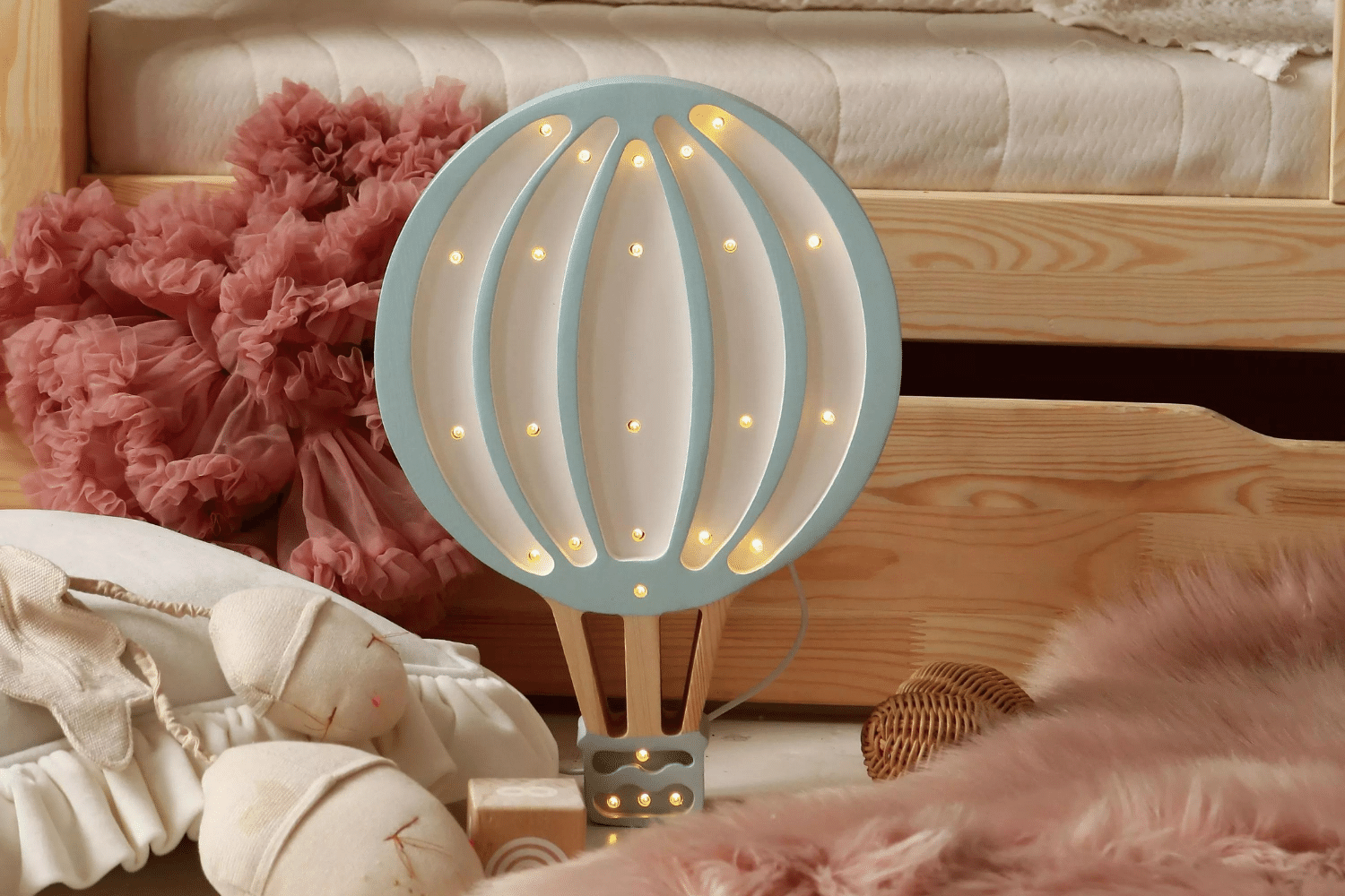 Lampada Little Lights Mongolfiera Blu LED