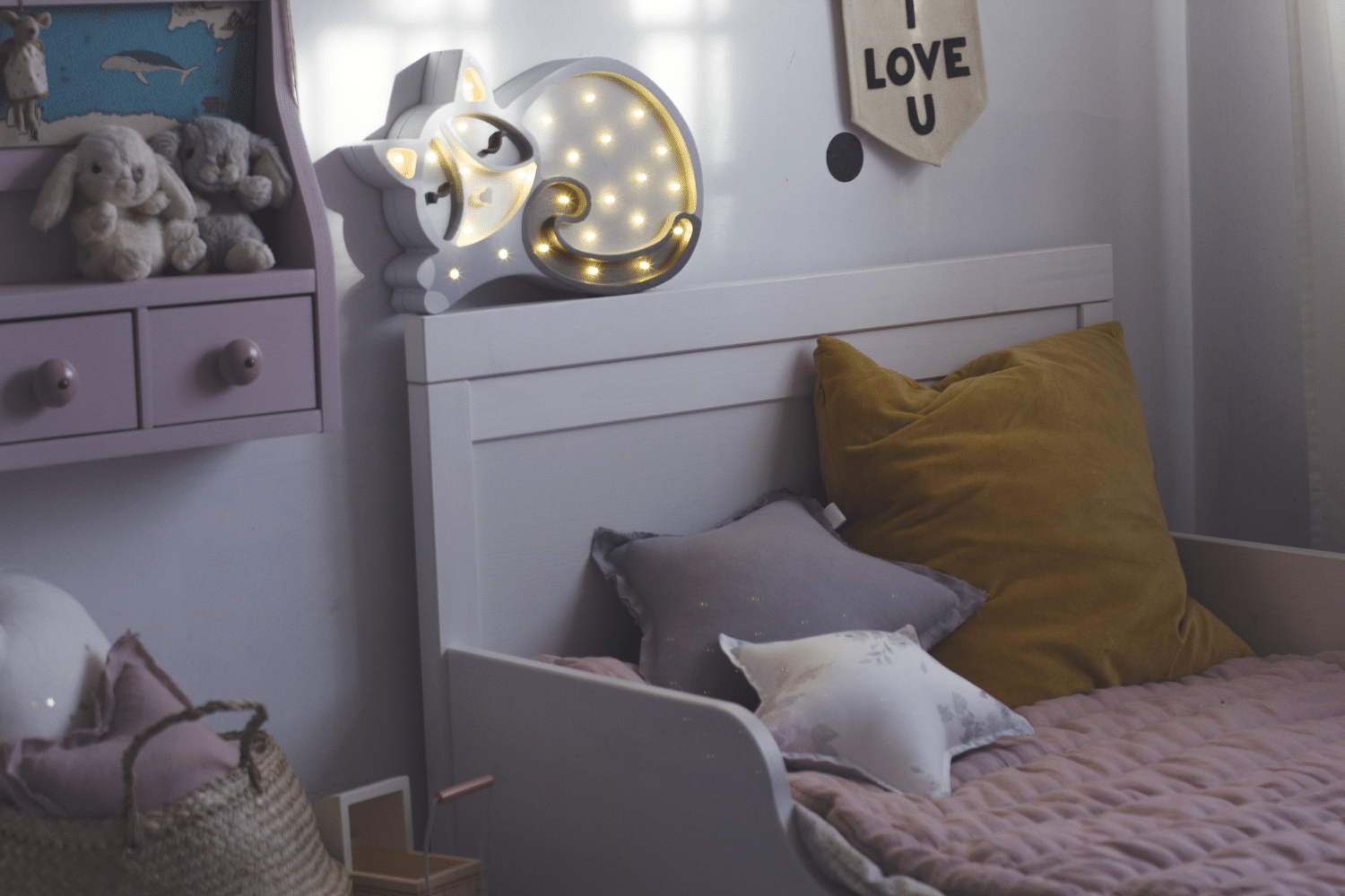 Lampe Little Lights Chat Gris LED