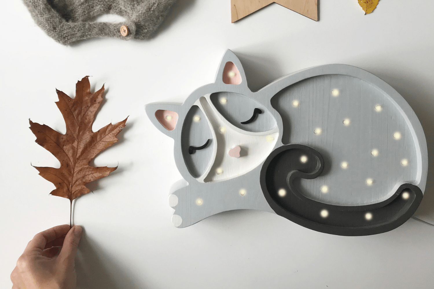 Little Lights Grey Cat Lamp