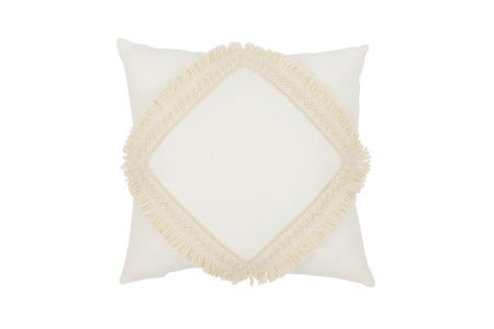 Boho Vanillla Cushion with Lace