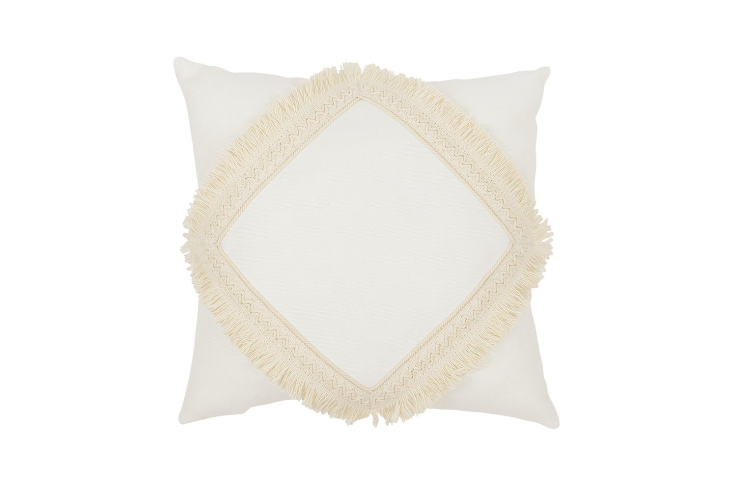 Boho Vanillla Cushion with Lace