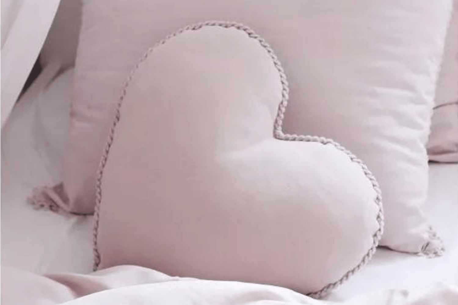 Boho Powder Pink Heart Cushion