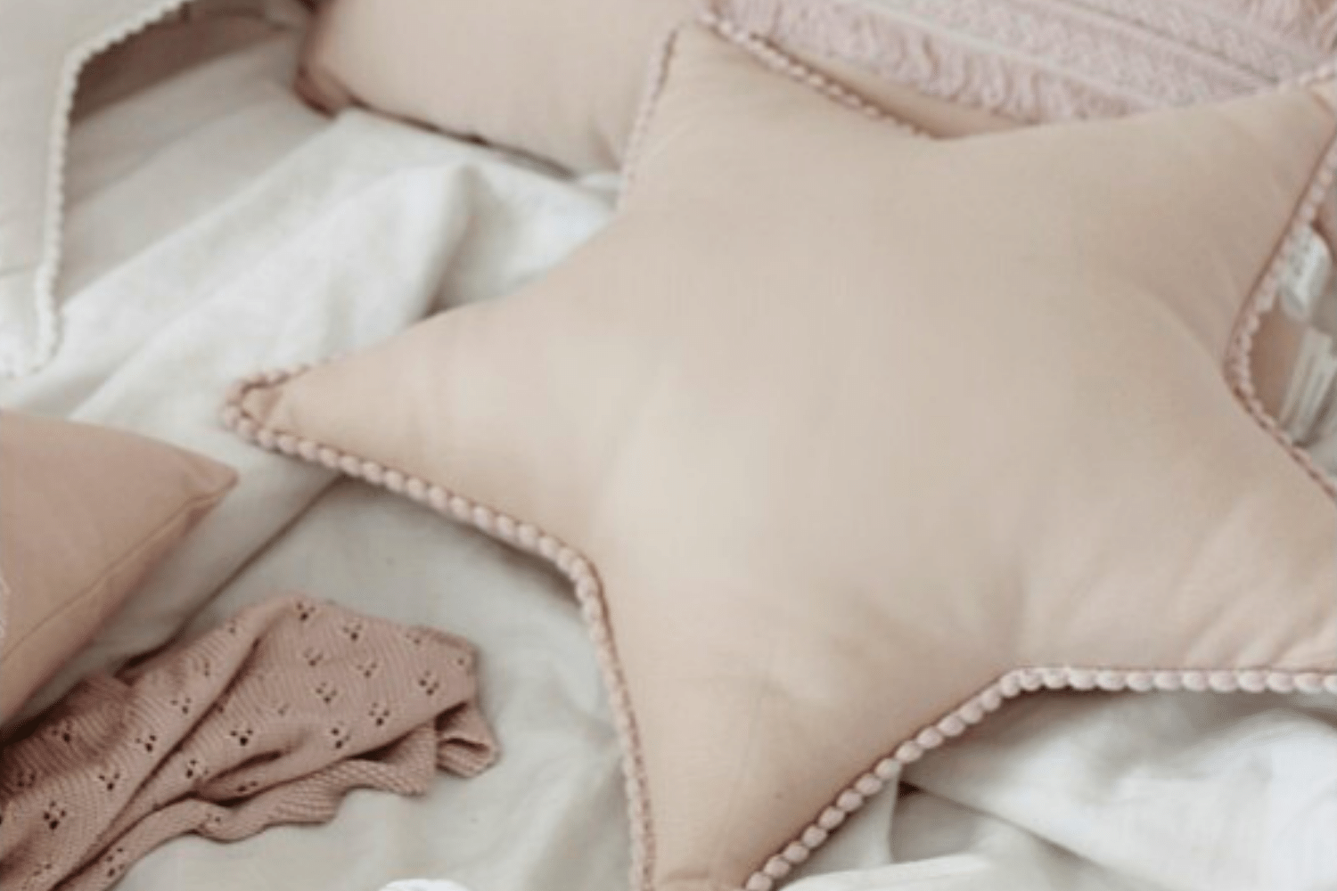 Coussin Étoile Boho Rose Poudré