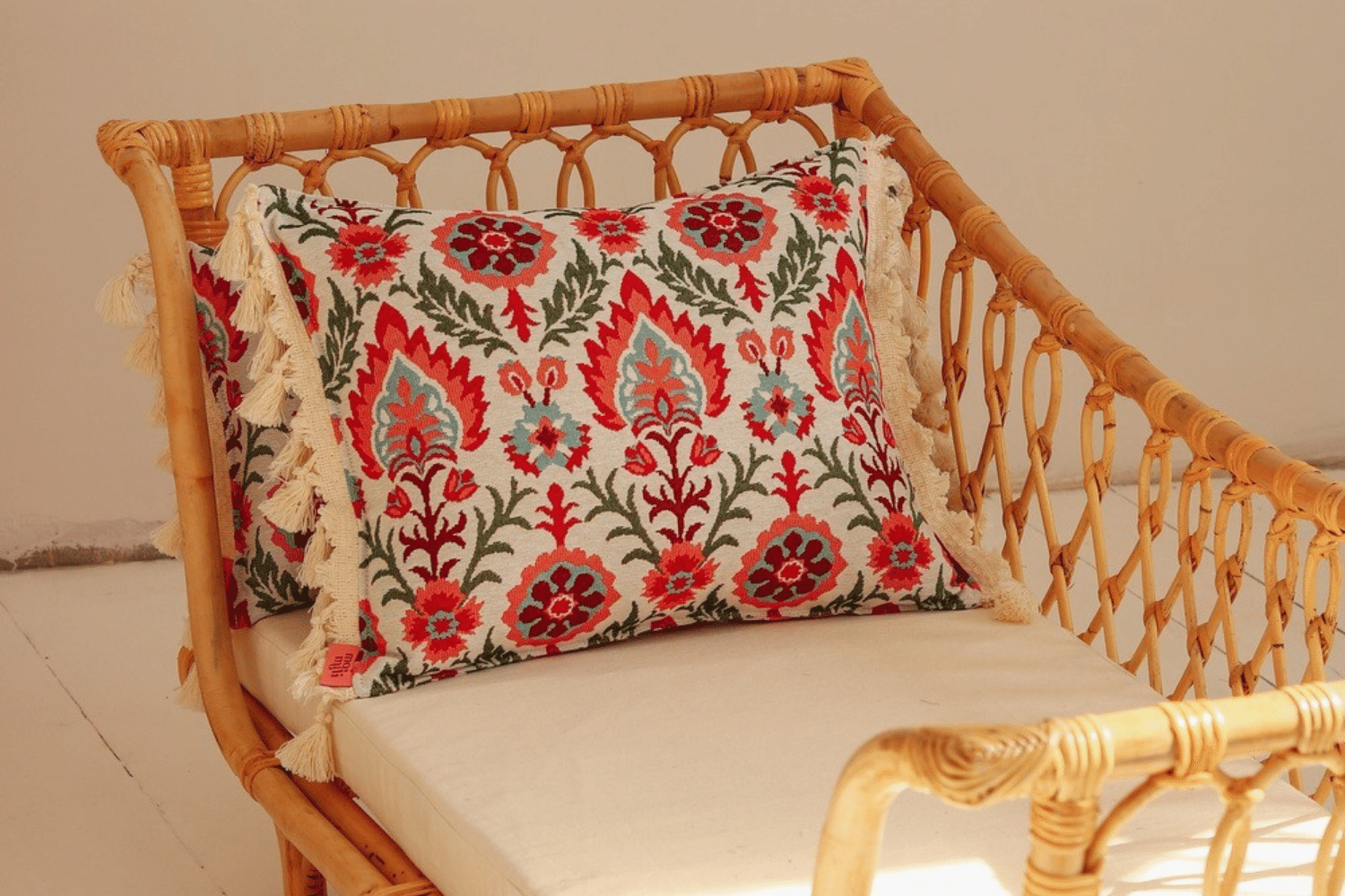 Scarlet Iris in Cancaya Cushion