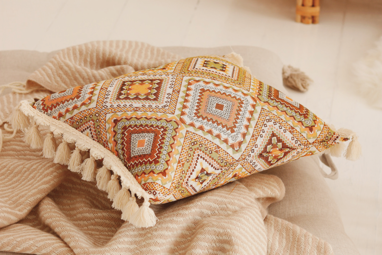 Coussin Tribal Orange