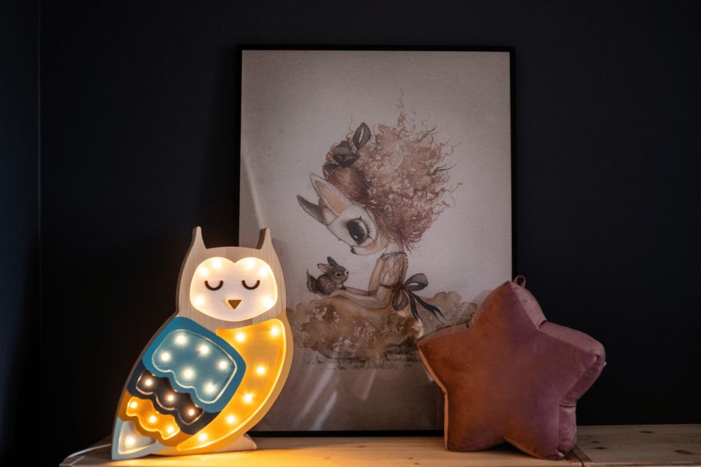 Little Lights Mustard Owl Lamp