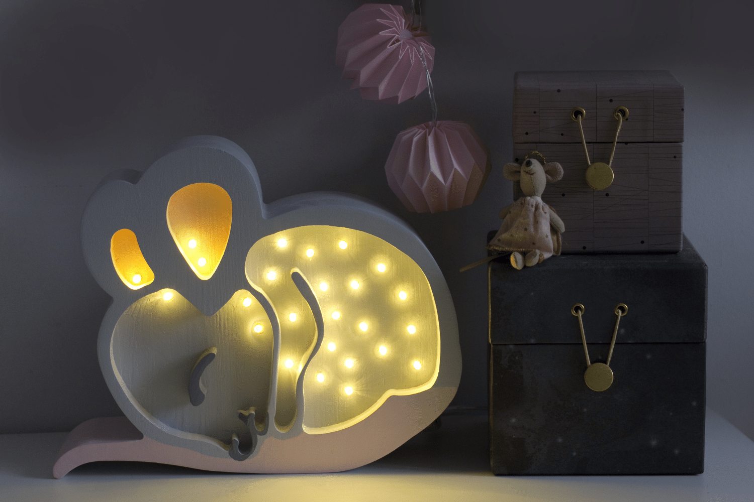 Lampada Little Lights Topolino Grigio LED