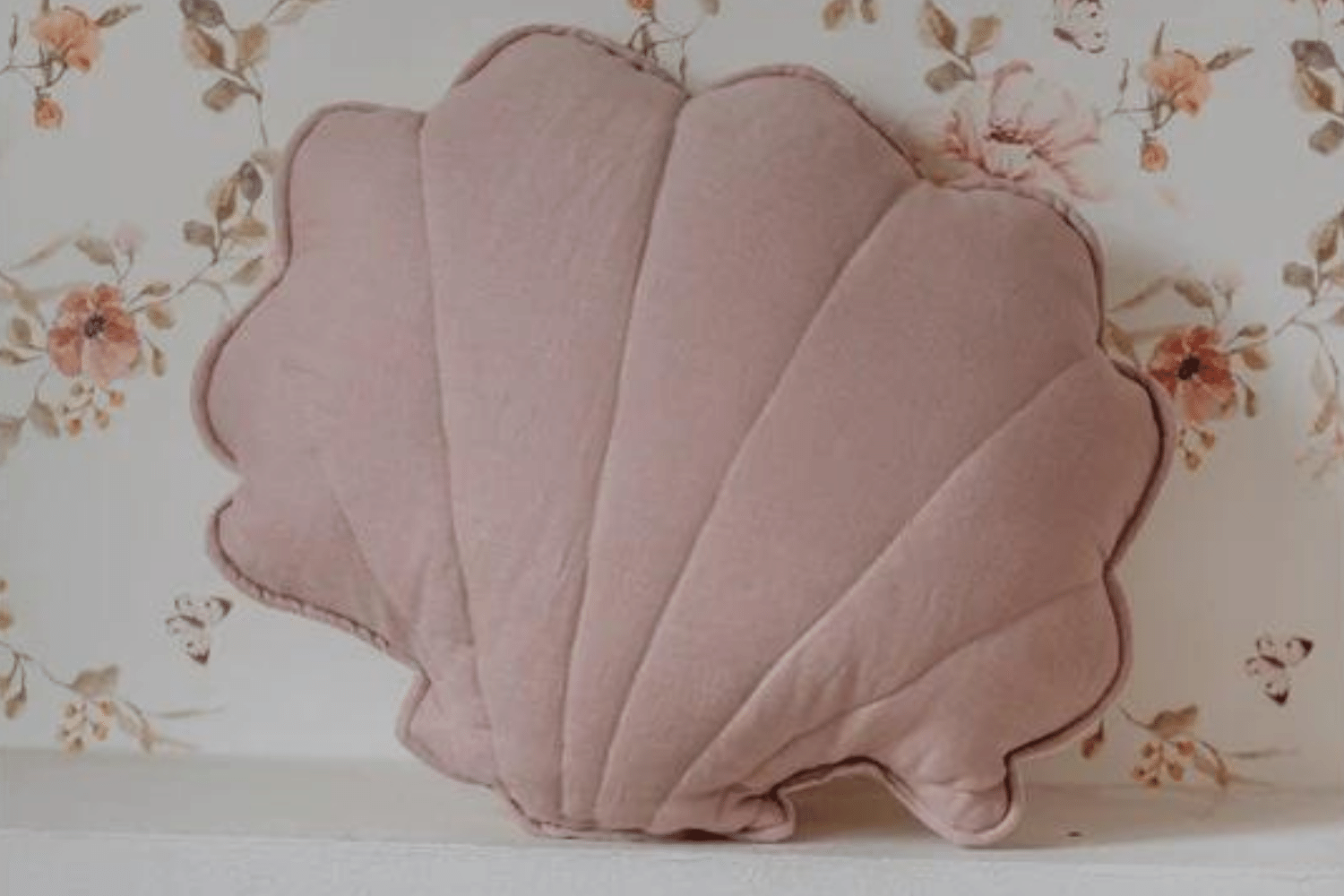 Coussin Coquillage en Lin Rose Poudré