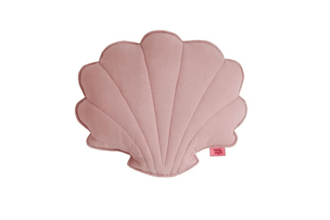 Dusty Pink Shell Linen Cushion