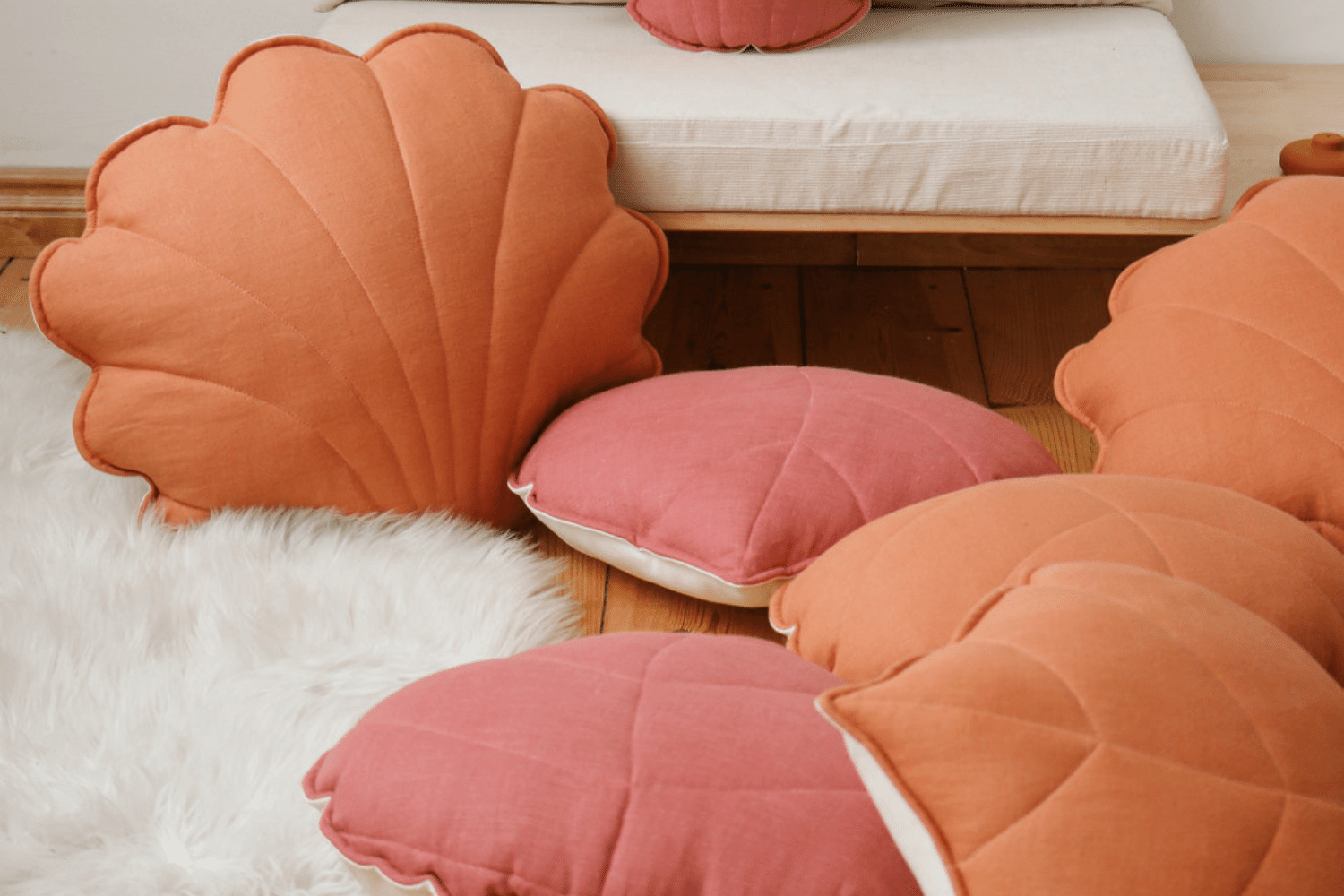 Papaya Shell Cushion