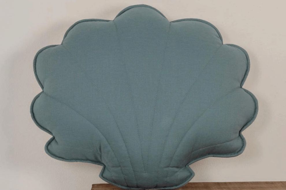 Ocean Blue Shell Cushion