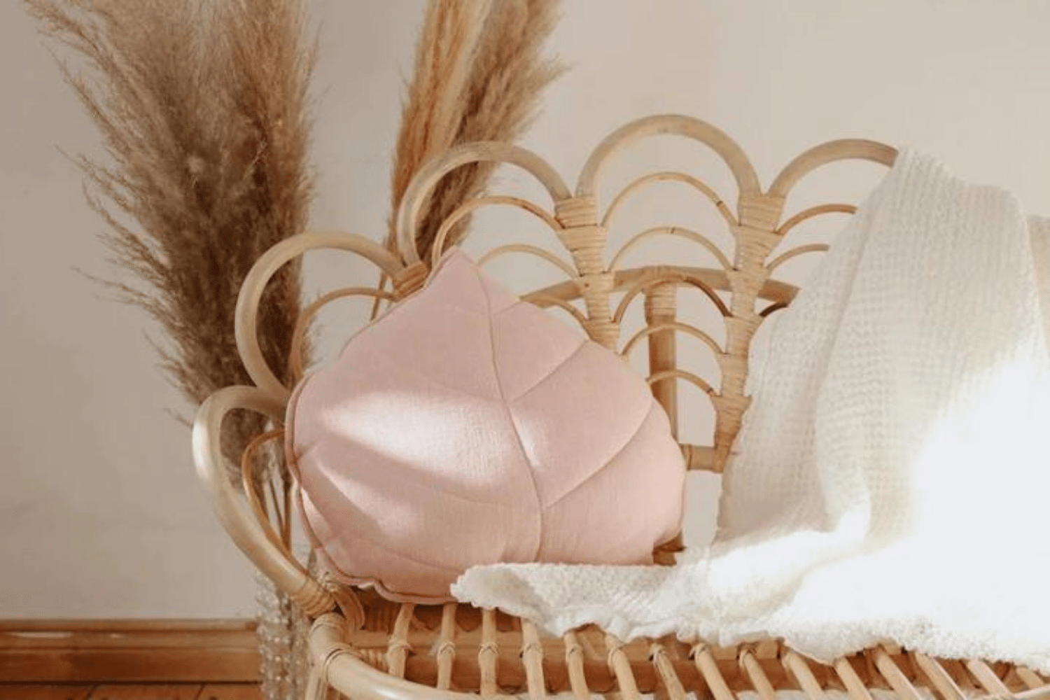 Dusty Pink Leaf Cushion