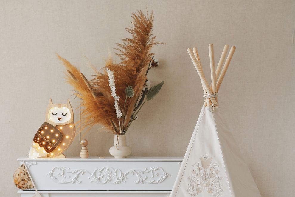 Little Lights Brown Ombre Owl Lamp