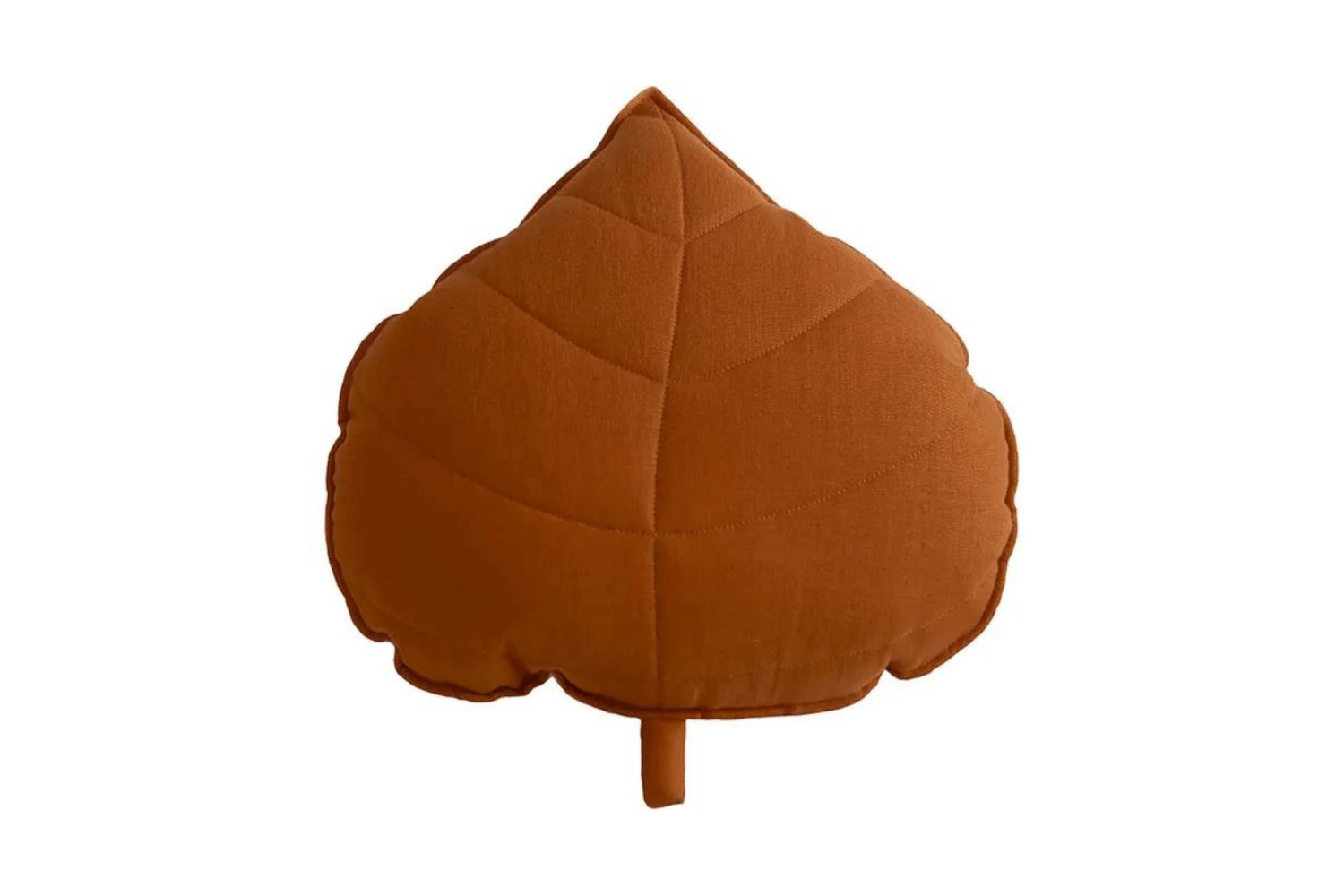 Coussin Feuille en Lin Caramel