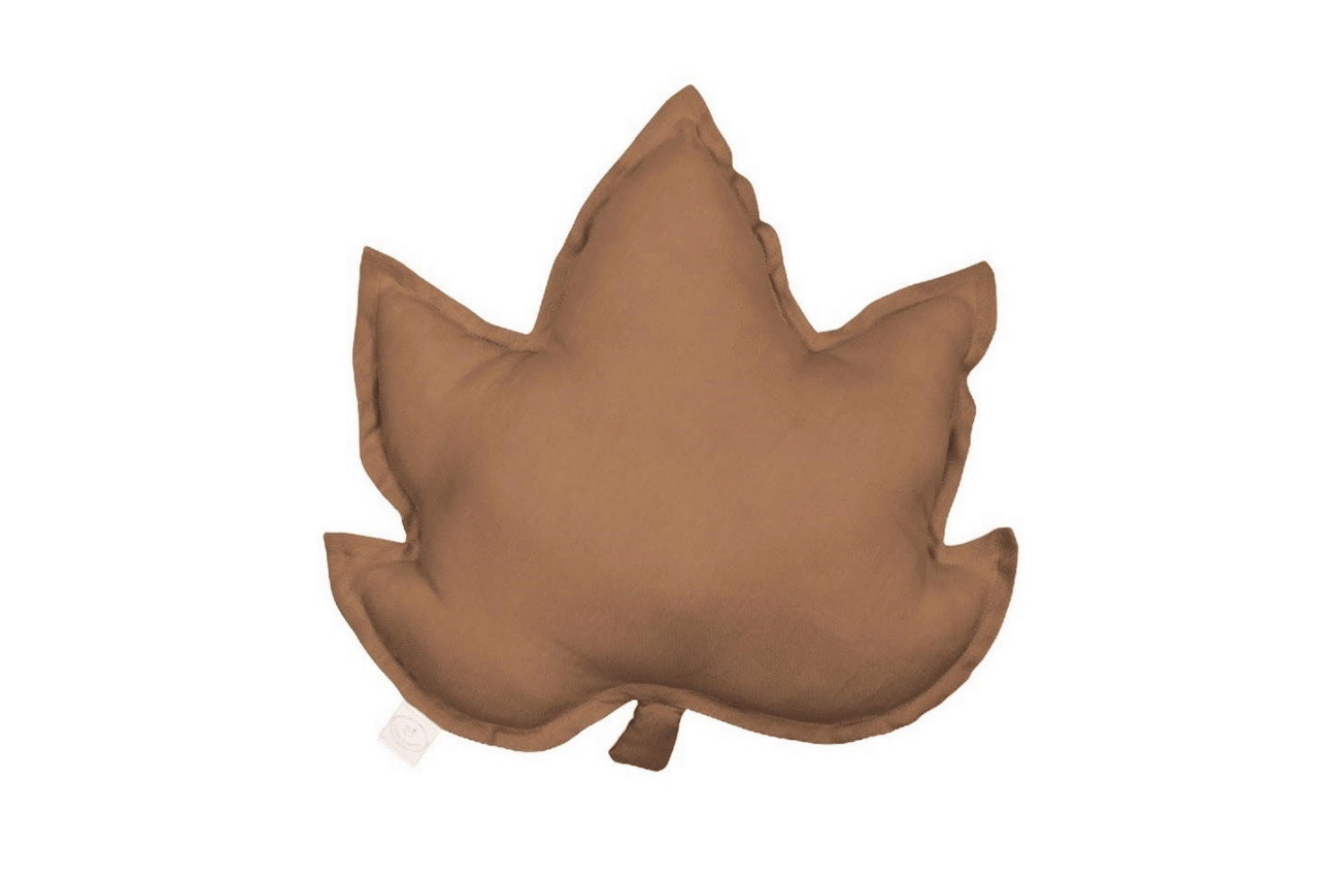 Coussin Feuille d’Érable en Lin Chocolat