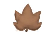 Chocolate Maple Leaf Linen Cushion