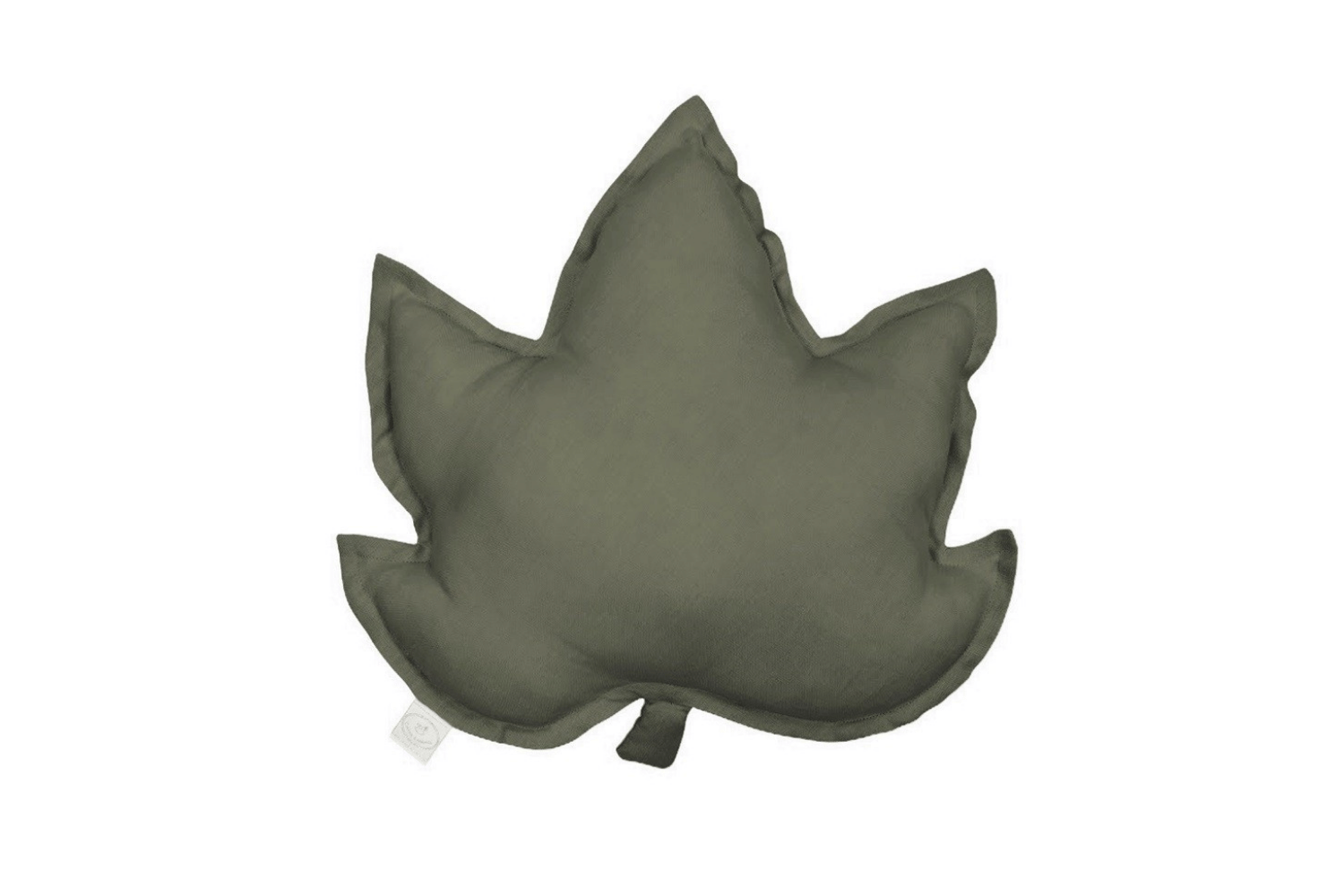 Coussin Feuille d’Érable en Lin Olive