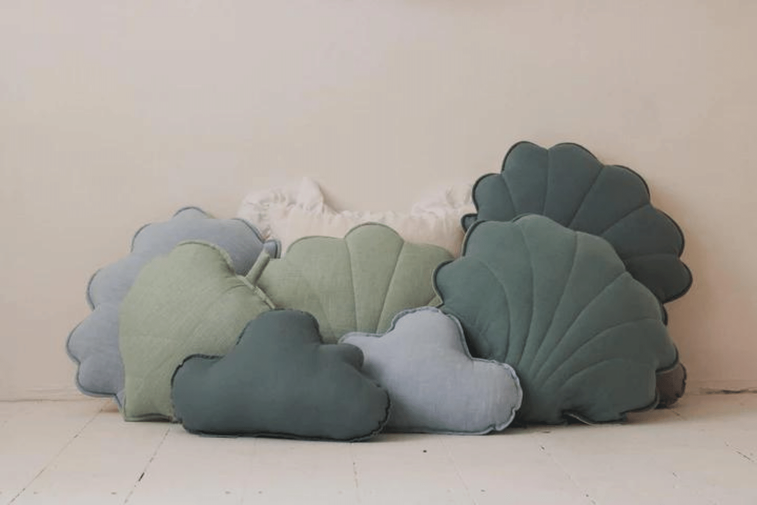 Coussin Nuage en Lin Océan