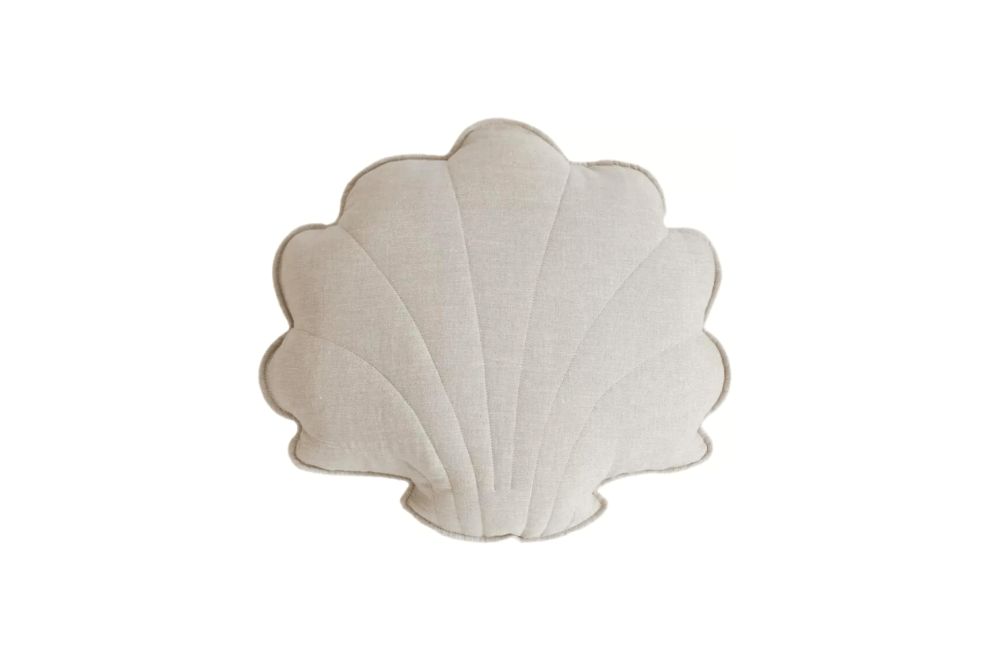 Coussin décoratif coquillage de princesse 32cm - Blanc