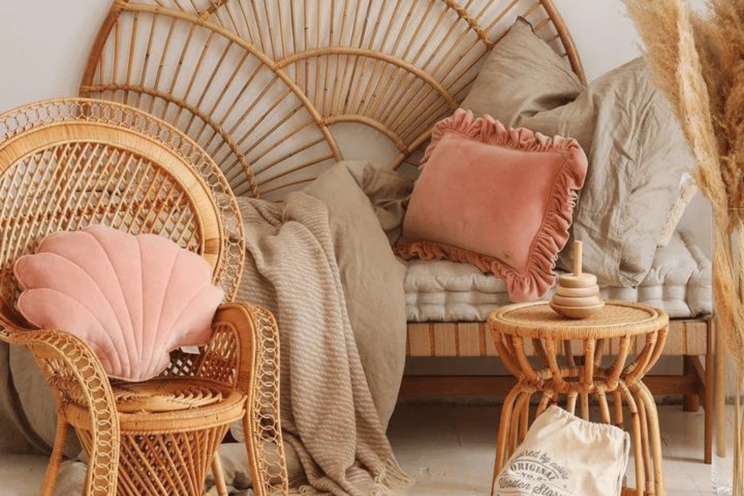 Peach Shell Soft Velour Cushion