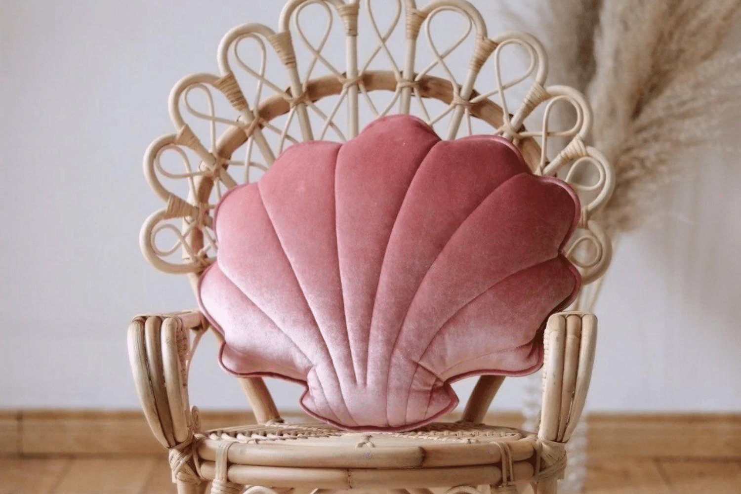 Coussin Coquillage en Velours Marsala Pearl