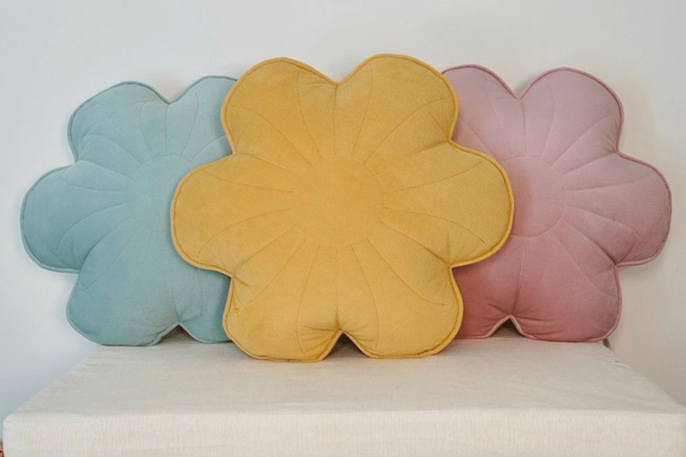 Honey Velour Flower Cushion