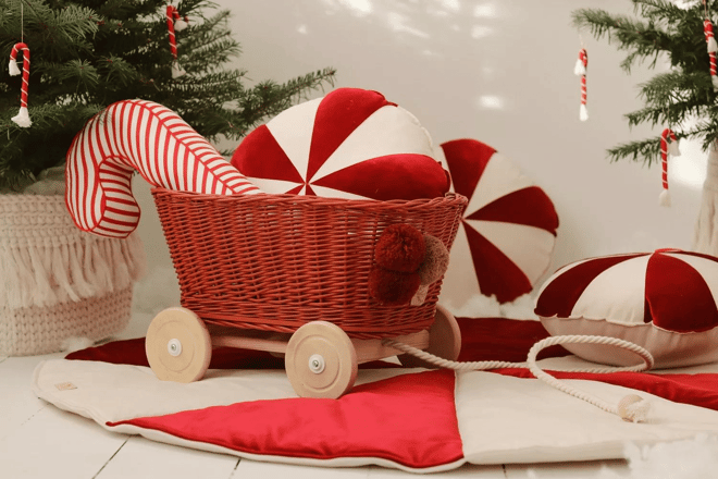 Kissen Christmas Candy Rot Kissen Christmas Candy Rot