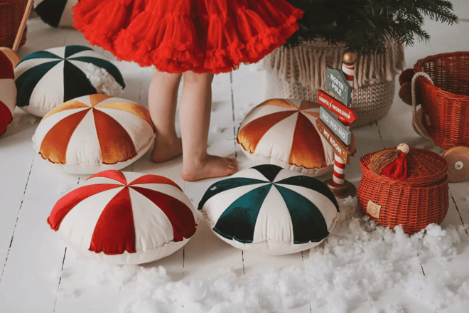 Kissen Christmas Candy Rot Kissen Christmas Candy Rot