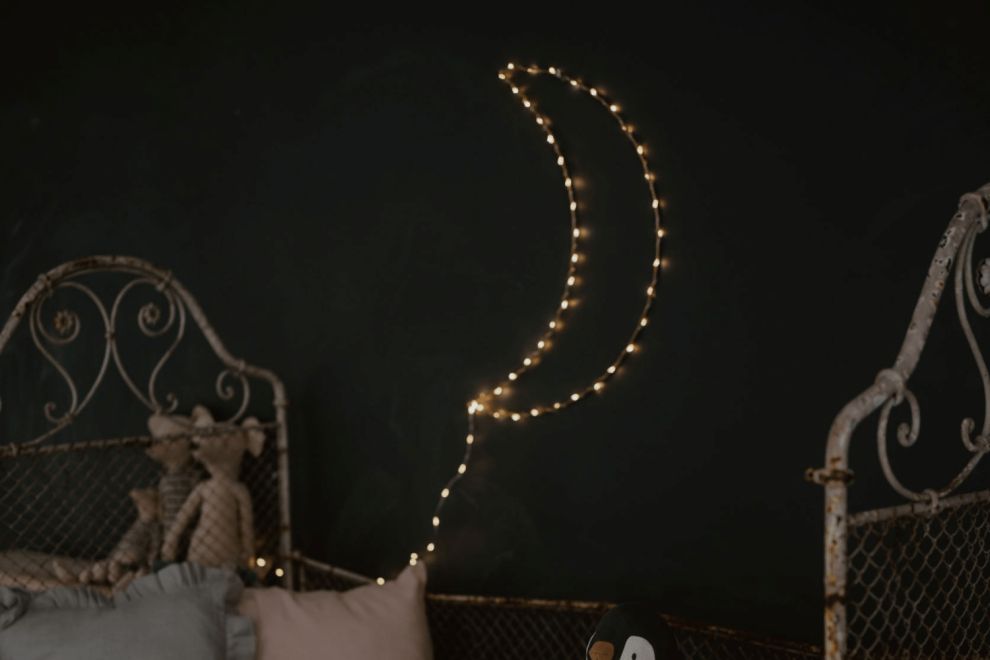 Metal Wire LED Light - Crescent Moon