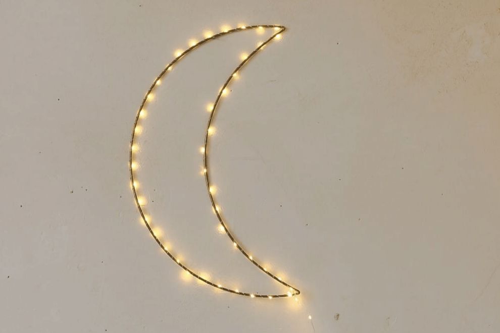 Metalldraht-LED-Leuchte - Mondsichel