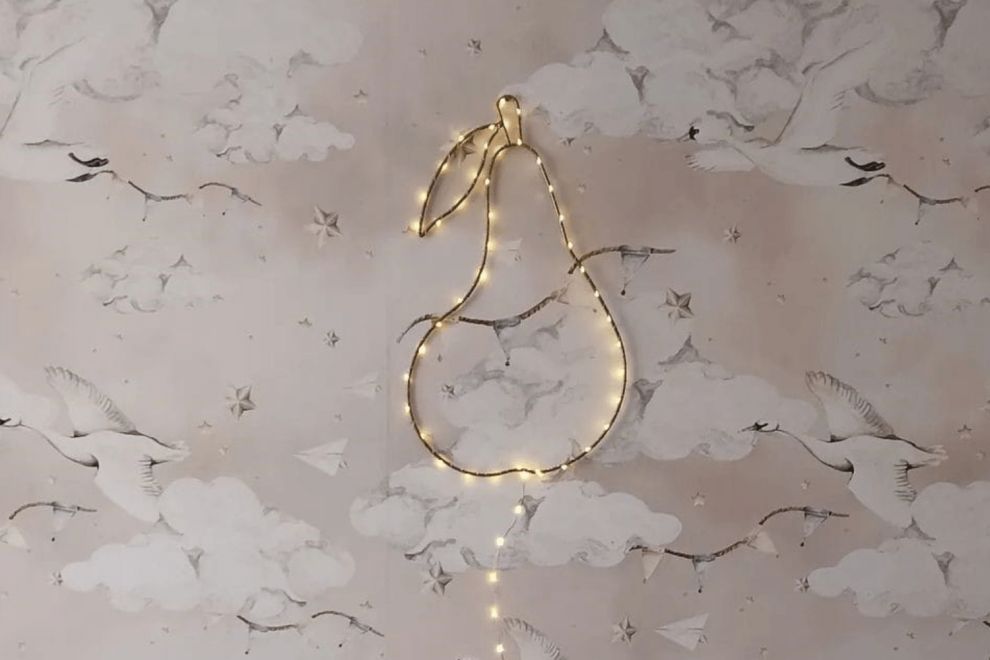 Metal Wire LED Light - Pear