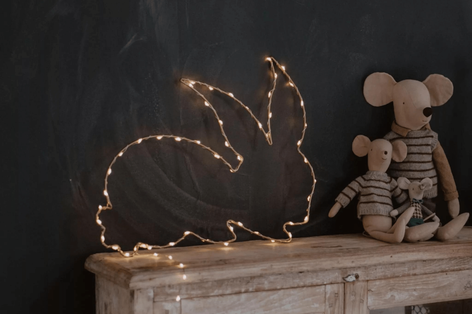 Metal Wire LED Light - Bunny