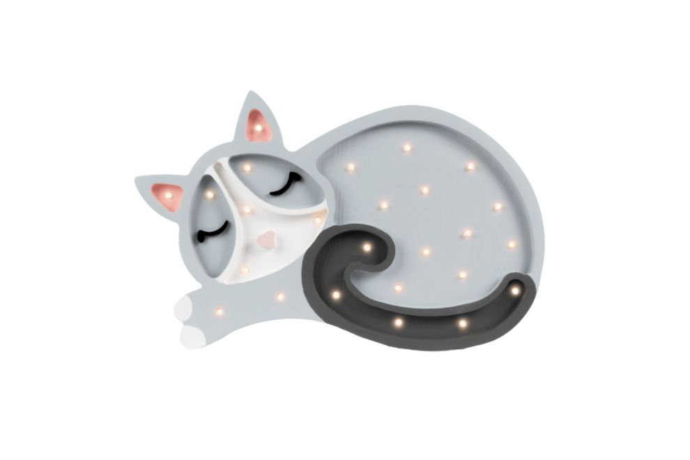 Little Lights Grey Cat Lamp