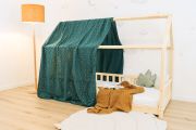 Bed Canopy - Dark Green & Gold Stars - Model K